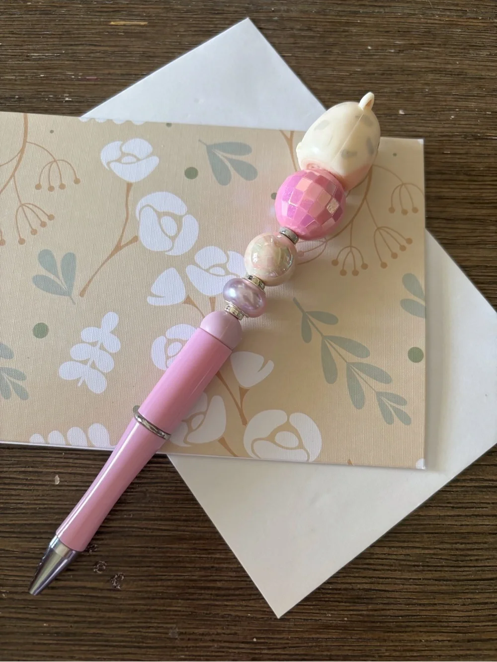 Squishmallows Pig handmade beaded pen